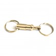 Push-release brass metal keyring